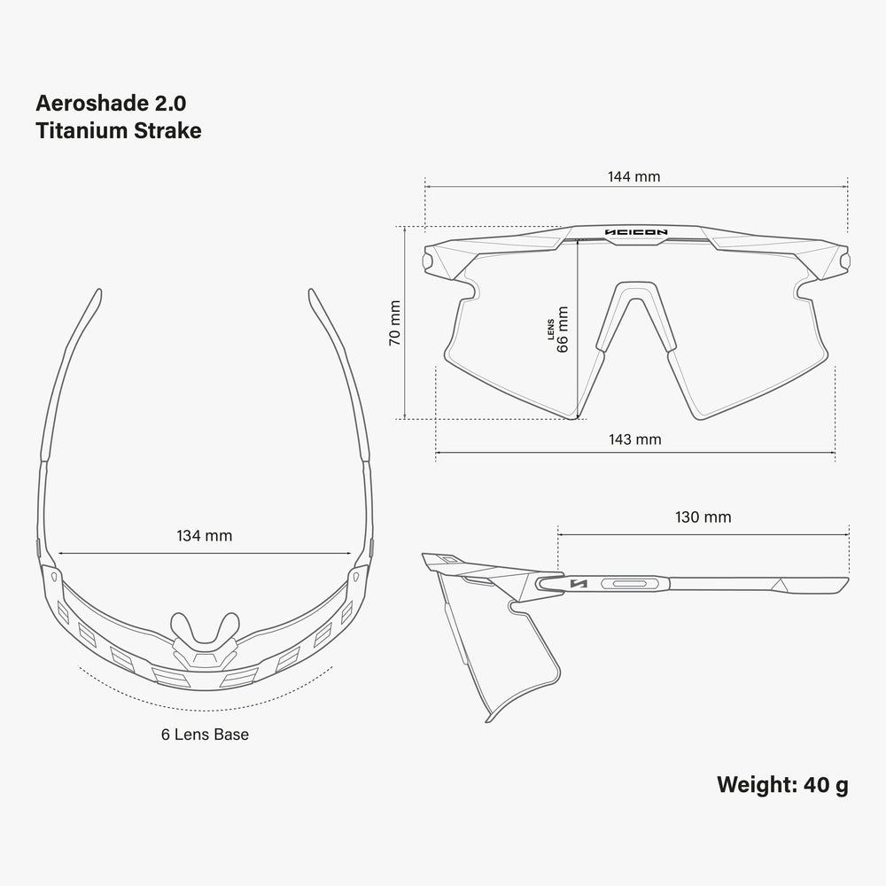 AEROSHADE 2.0 TITANIUM STRAKE [ MATTE BLACK / 非調光 ]
